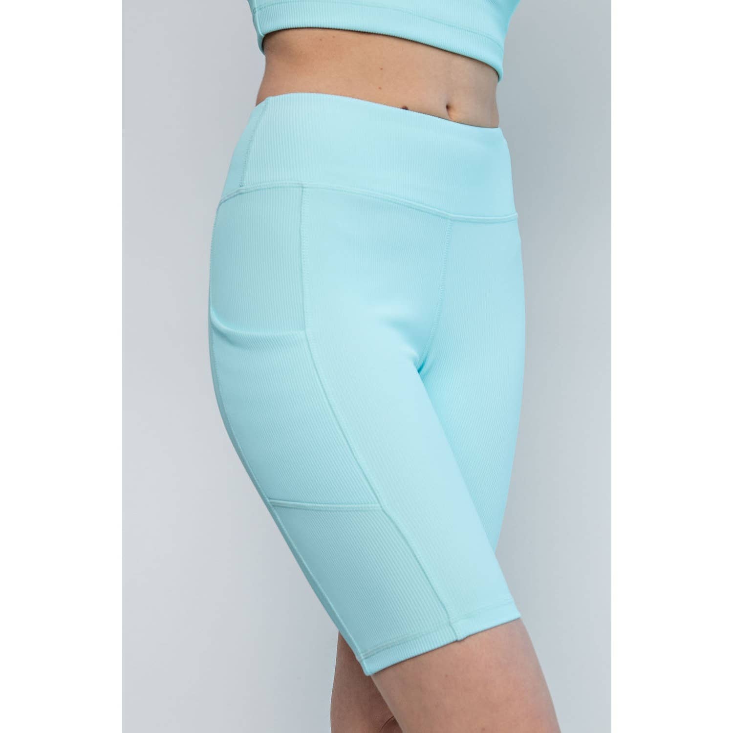 Rae Mode - Wholesale Athletic Shorts - Women's - NYLON RIB BIKER PANTS WITH SIDE POCKETS10