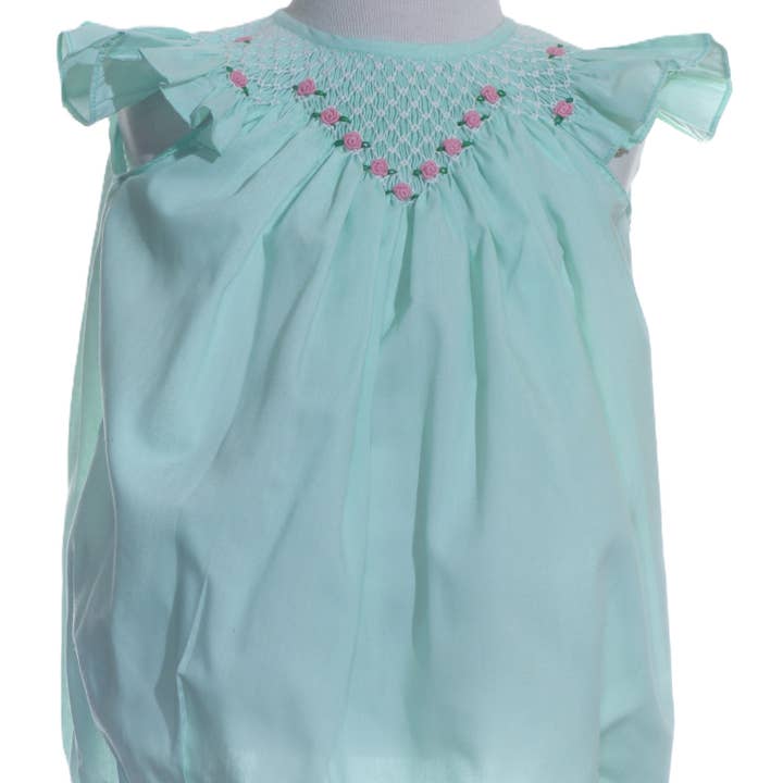 Bolha de Manga Asa de Anjo com Rosas e Fumê Geométrico Turquesa por atacado de Hello Bebes!