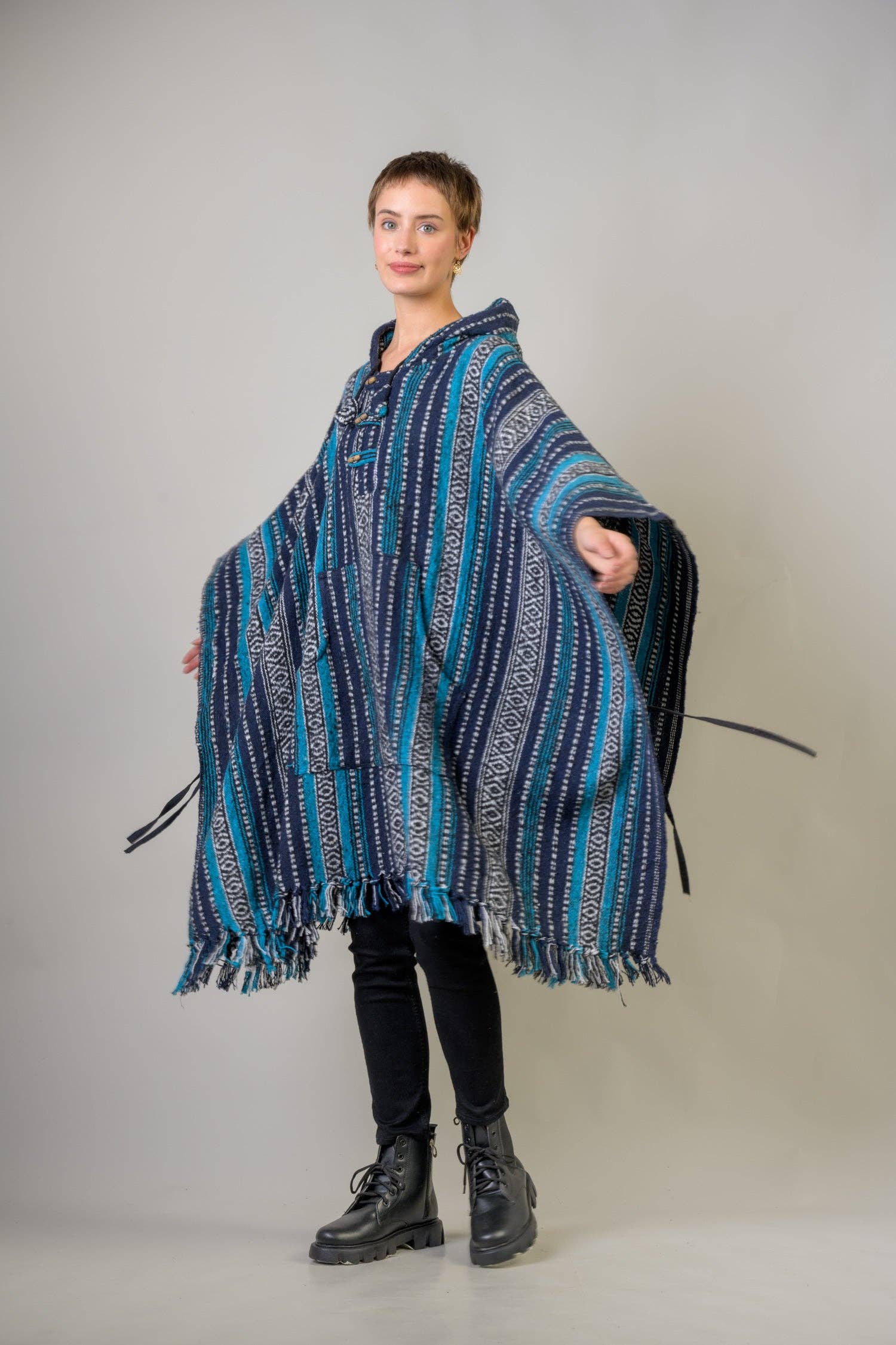 Rhea - Vente Poncho – femme - Poncho en coton à motif Rhea8