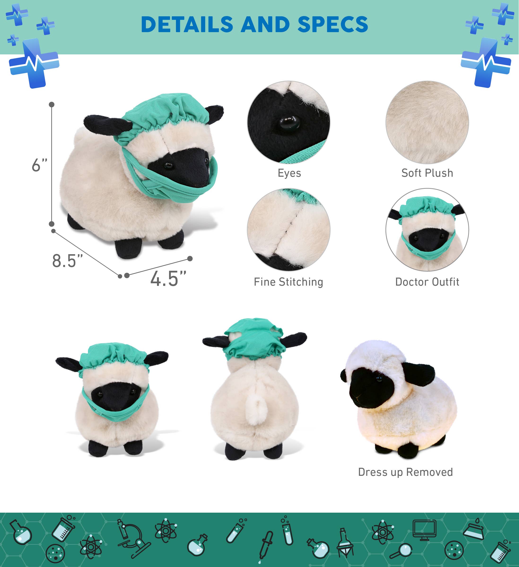 Cota Global - Wholesale Stuffed/Plush Toy - Kids & Baby - Plush Doctor - Super Soft Plush - Valais Blacknose Sheep2