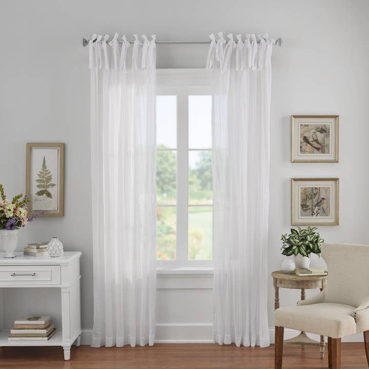 Jolie Semi-Sheer Tab Top Window Curtain for wholesale by Threadmade Home