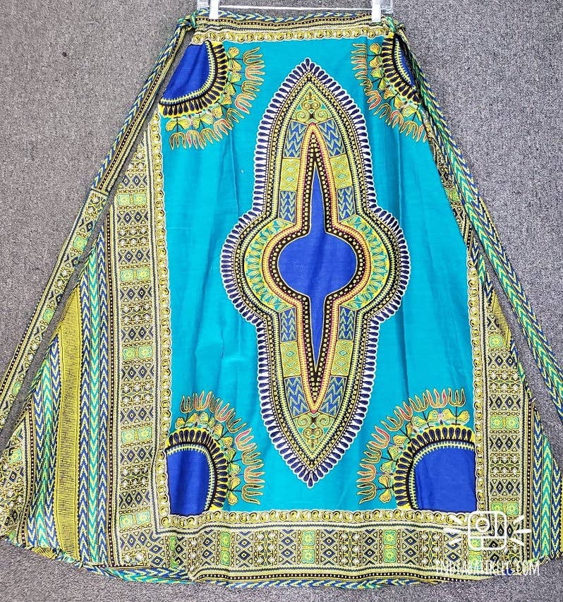 India Batik – Engroshandel Nederdel - Dame – #6006- Kvinder Lang Omslagsskørt- Dashiki Print10