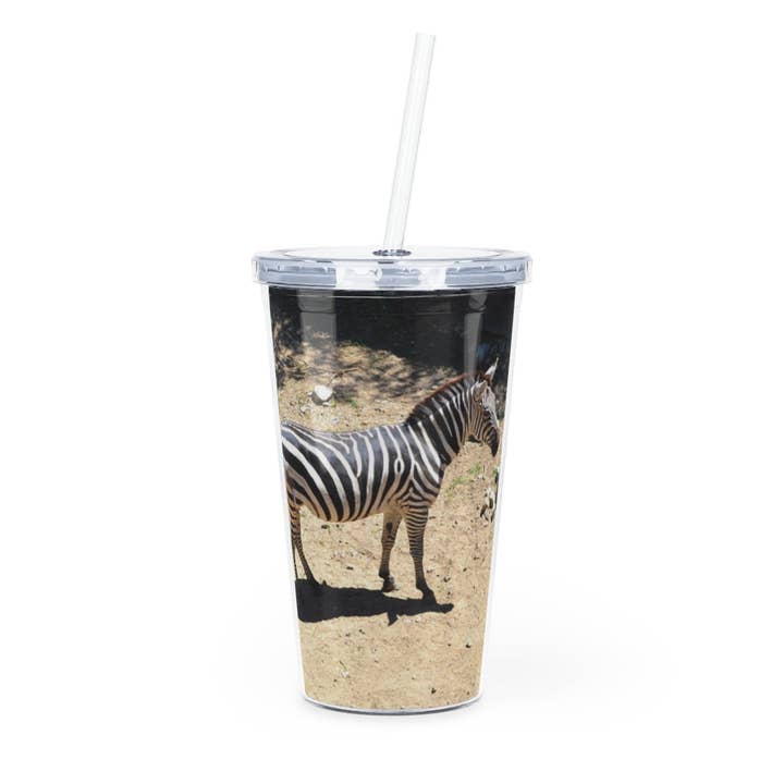 Transparente Vaso de plástico Zebra con pajita de venta al por mayor en Faire