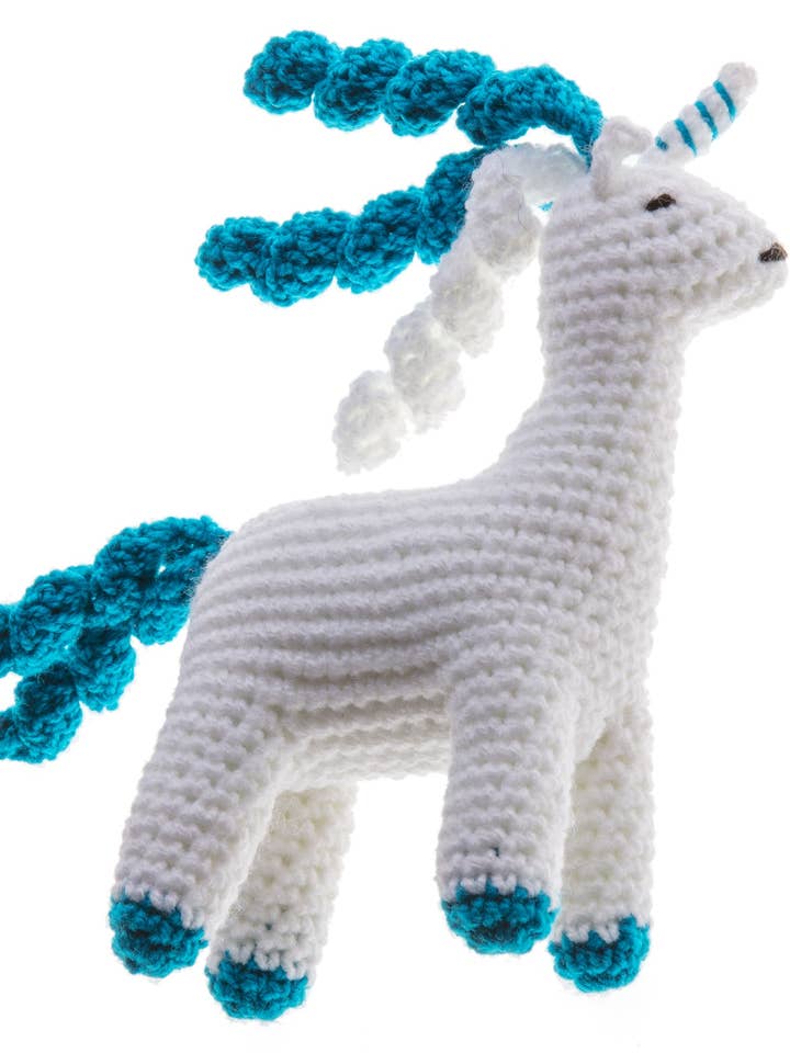 Blue Unicorn Rattle for wholesale by Silk Road Bazaar