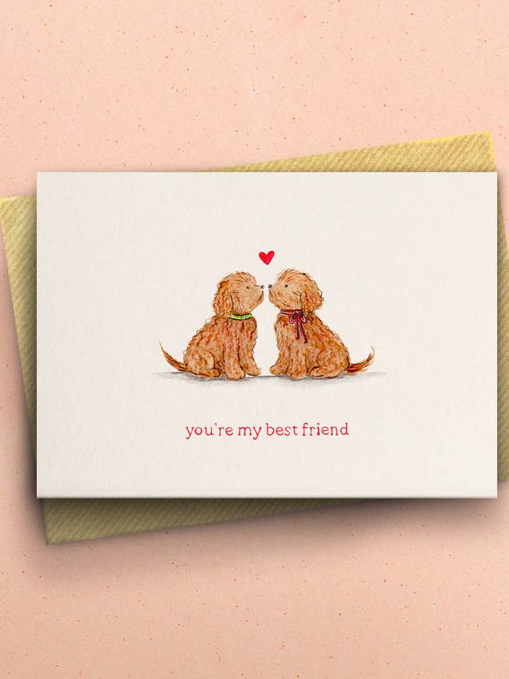 Cartão de Dia dos Namorados com Cockapoo em Aguarela por atacado de By Tilly