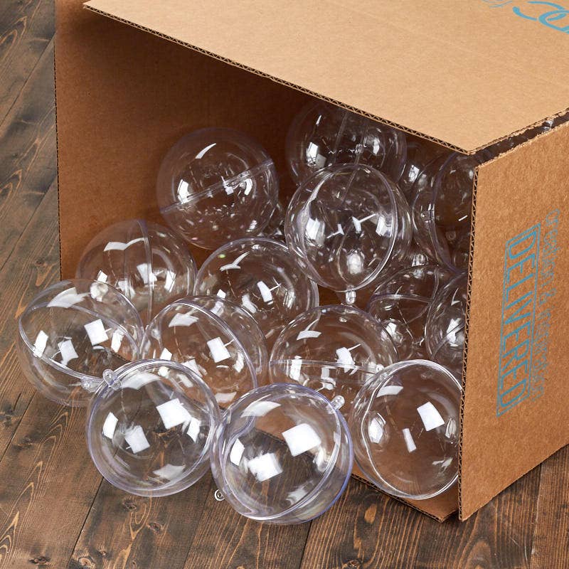 Factory Direct Craft - Wholesale Ornament Set - 110mm Clear Acrylic Fillable Ball Ornament for Gift Cards 5