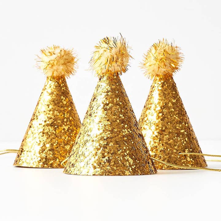Paper Source Wholesale – wholesale Party hat/crown – Gold Glitter Mini Party Hats