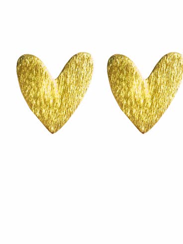 BOUCLES D'OREILLES À TIGE EN FORME DE CŒUR pour la vente par Creative Brazil