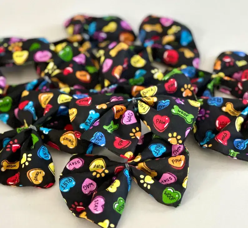 Happy Tails Outfitters - Wholesale Pet Bow Tie - Dog - Hearts & Bones Dog Grooming Bows   1
