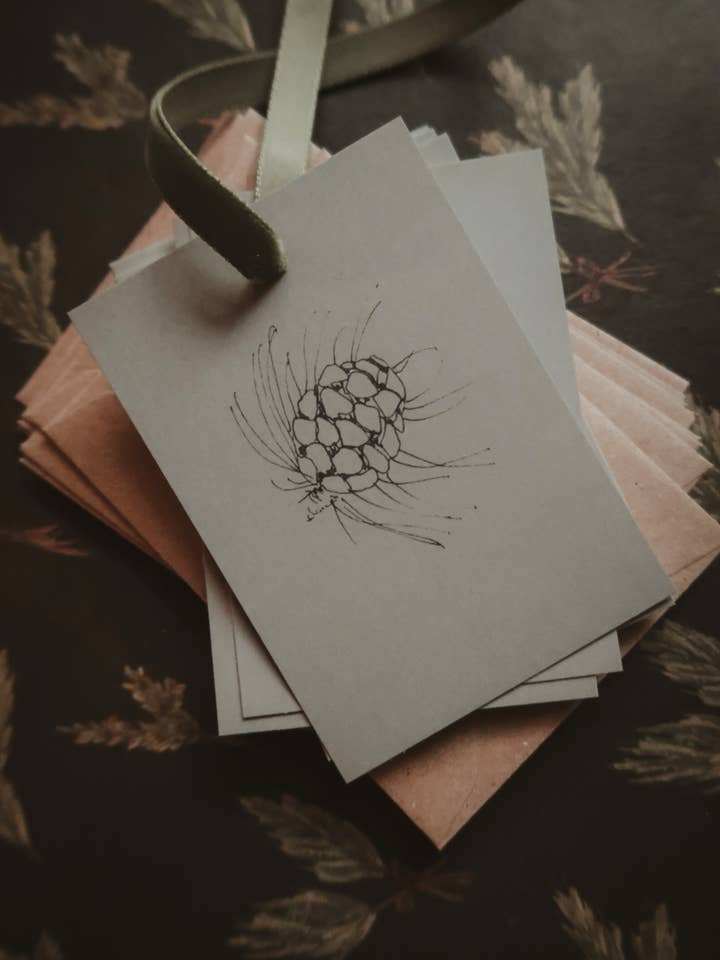 Pine cone Small Flat Card for wholesale by MyDesignPictures