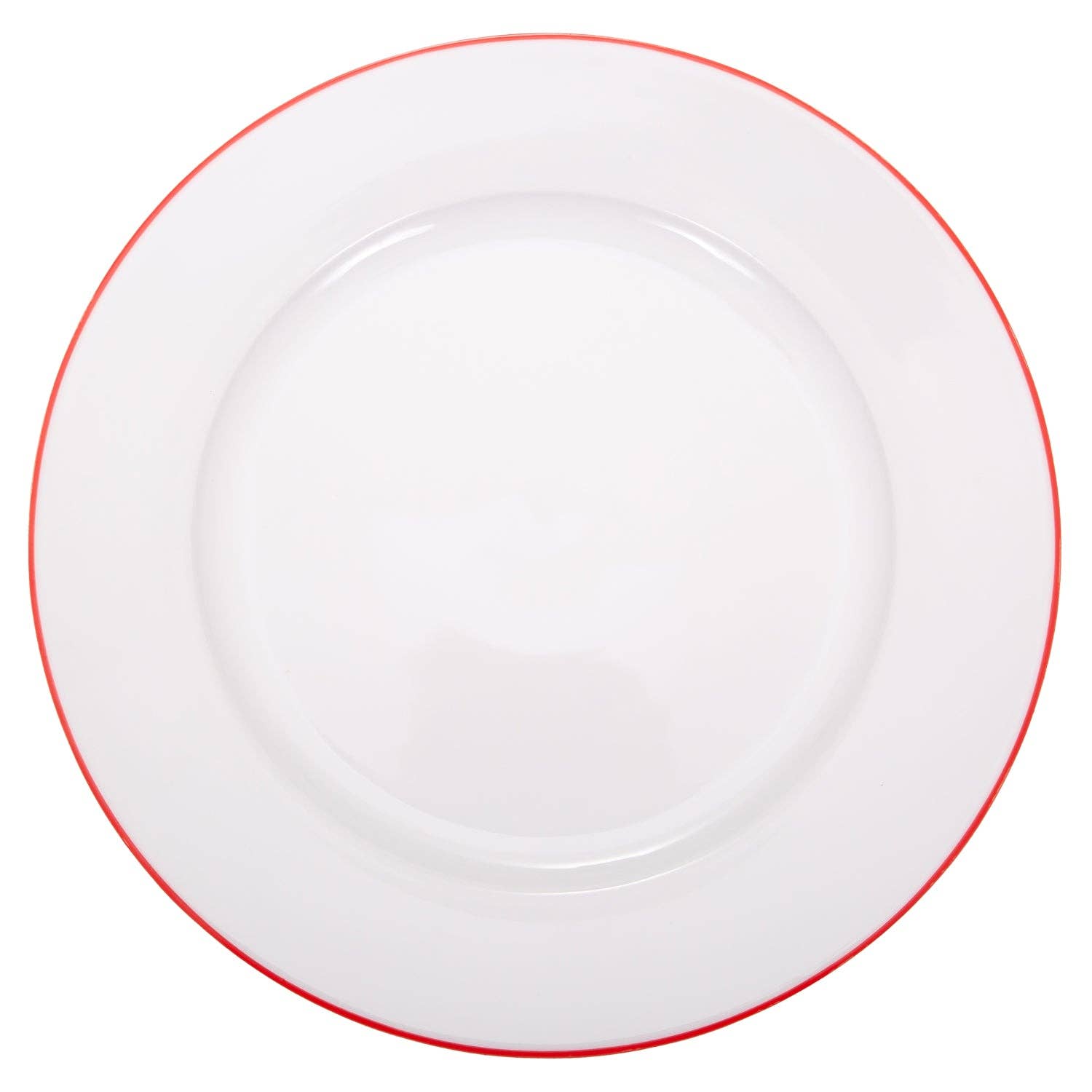 Happy Homewares – wholesale Dinner plate – Set of 4 Durable White Ceramic Dinner Plates with Elegant Red Rim1