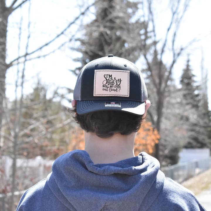 Prairie Buffalo - Wholesale Trucker Hat - Unisex - Trucker Hat - I'm Sorry Did I Roll My Eyes Out Loud Leather Hat Patch4