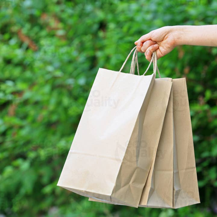 EcoQuality - Wholesale Gift Bag - 10x5x13 Medium Kraft Paper Gift Bags w/Twine Handles Brown
