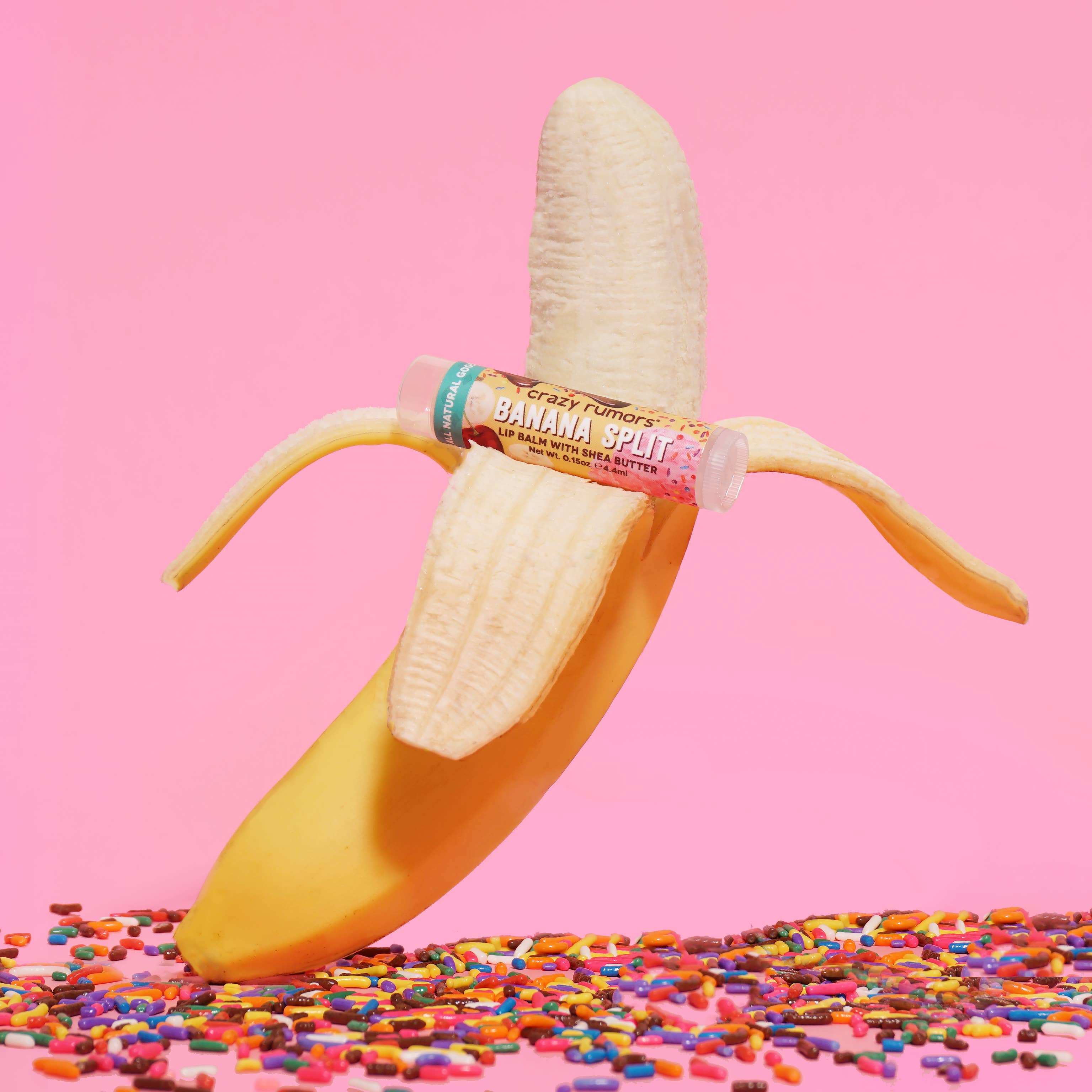Crazy Rumors - Wholesale Lip Balm - All Natural, Vegan Banana Split Lip Balm