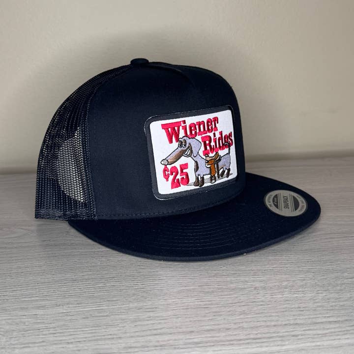 River Bent Hat Co. - Wholesale Trucker Hat - Unisex - Wiener Rides Black Snapback1