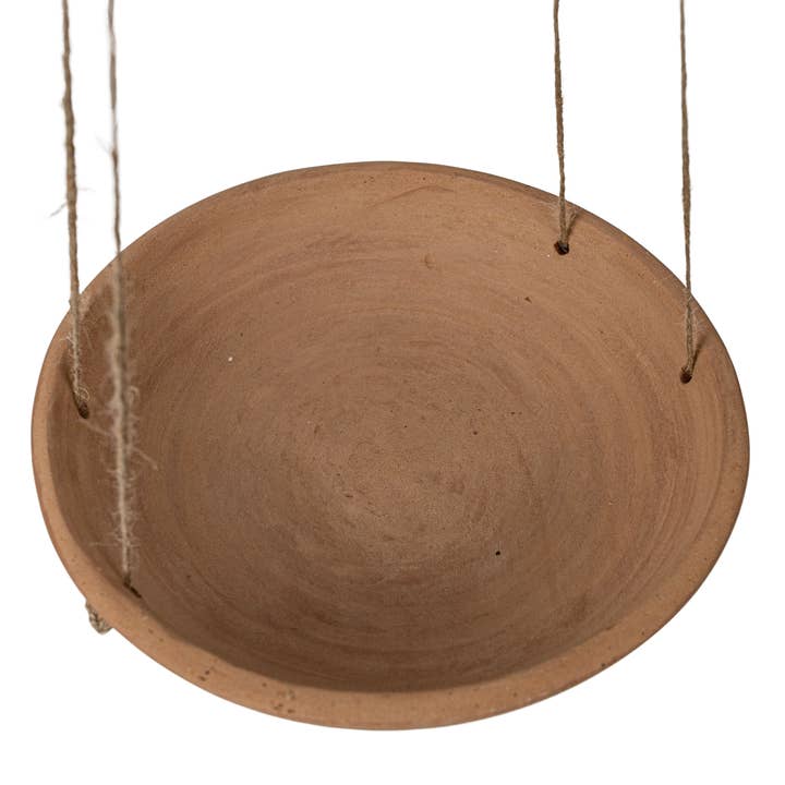 Foreside Home & Garden - Wholesale Hanging Planter - Ezekiel Shallow Dish Terracotta Hanging Succulent Planter