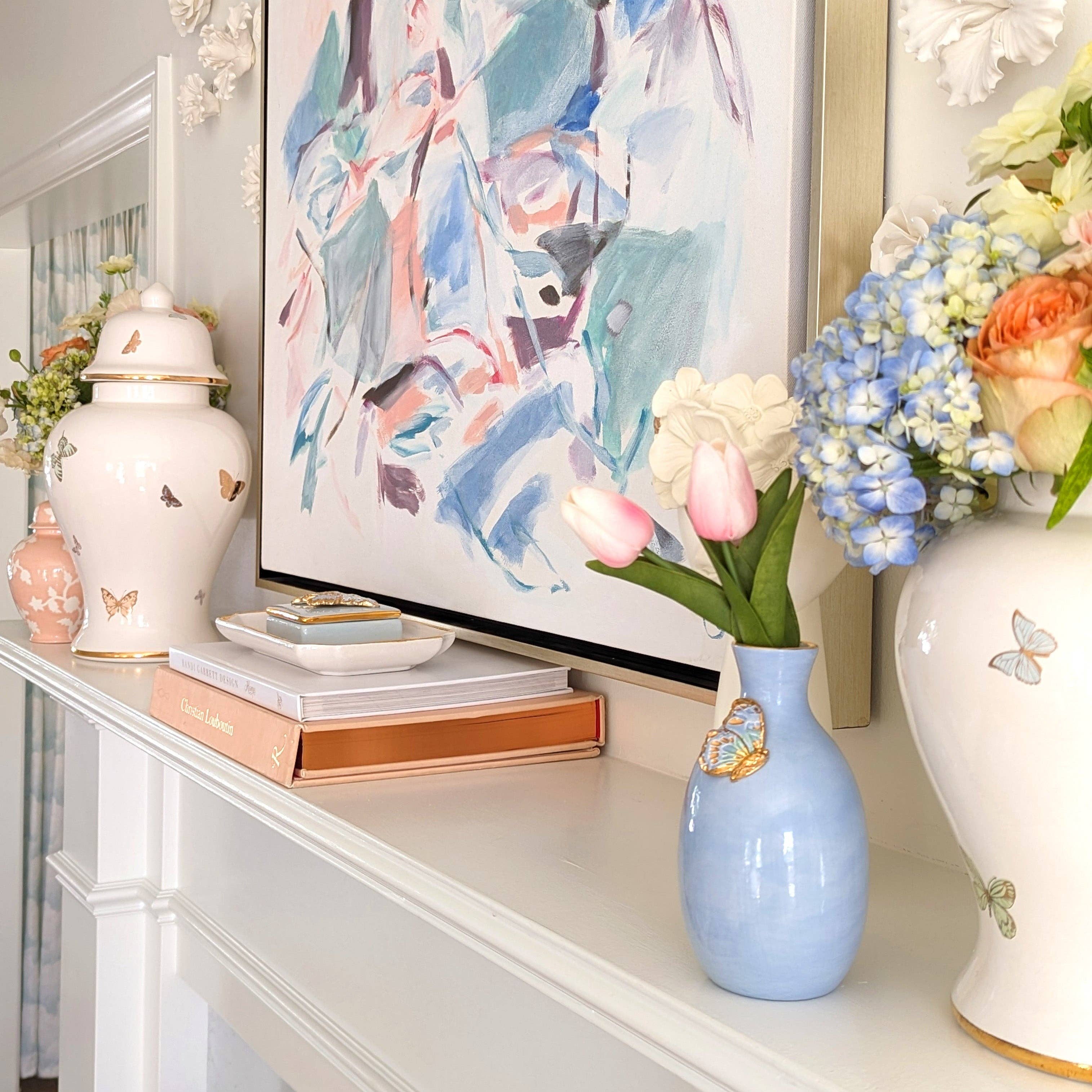 Lo Home | Ruby Clay - Wholesale Decorative Jar - Gilded Butterflies Ginger Jars6