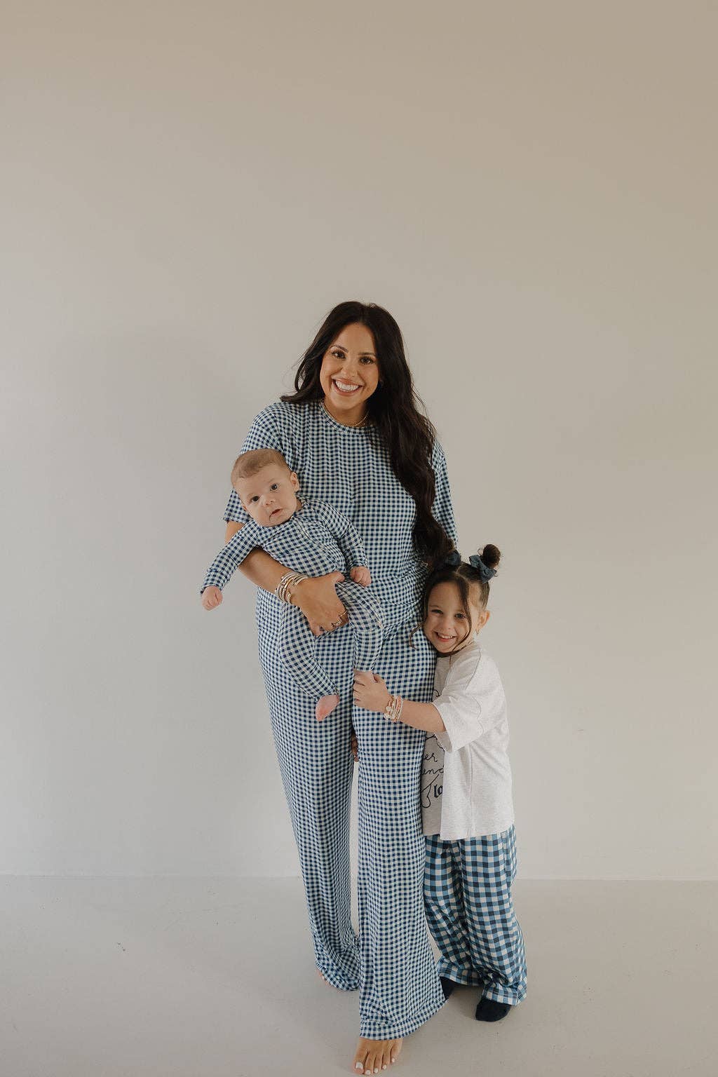 Forever French Baby - Wholesale Sleepsuit - Baby - Bamboo Zip Pajamas | Blue Gingham1