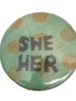 Buttons - Pronoun Pins for wholesale by Sarah Louise Windisch | Printmaker