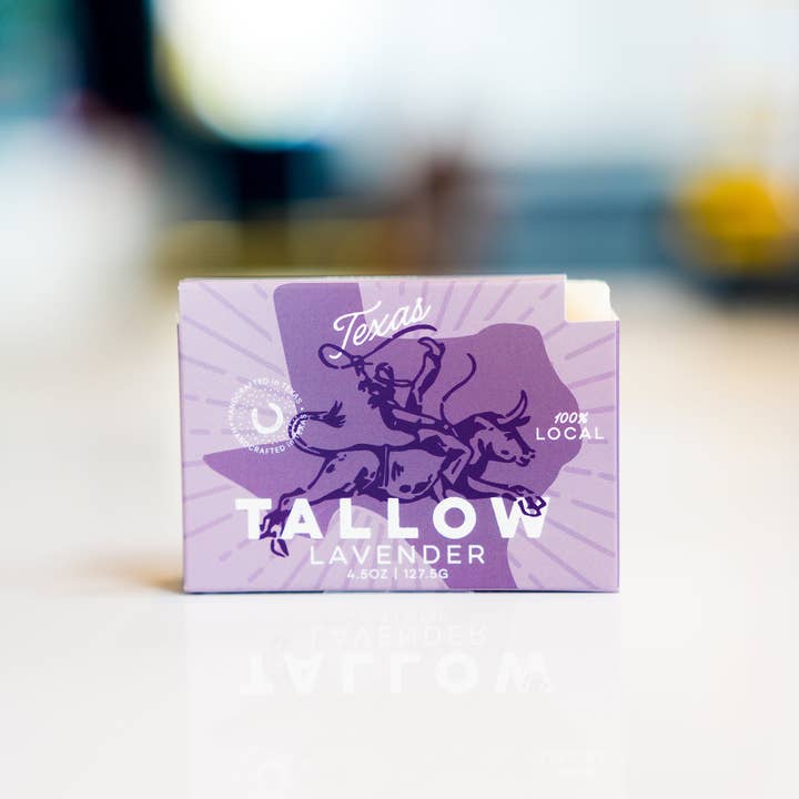 Tallow Lavender Bar Soap for wholesale by Kuhdoo Soap