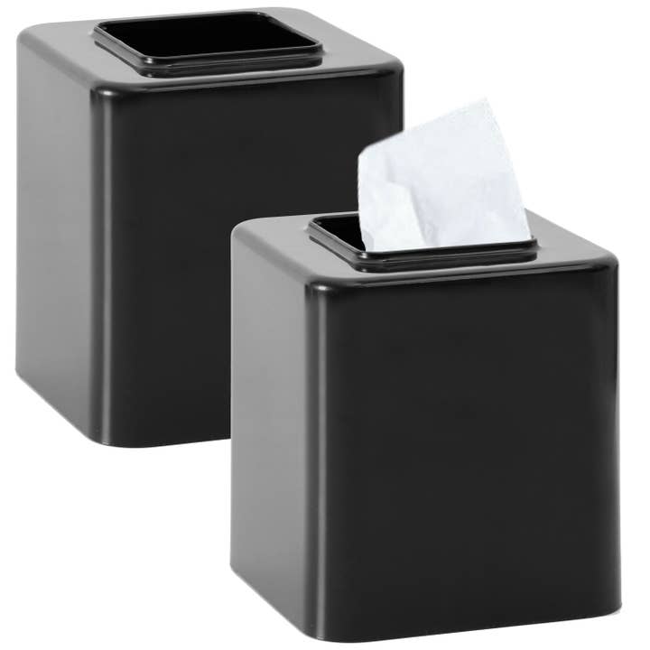 Youngever 2 Pack Tissue Box Covers Napkin Box Holders- Black for wholesale by Youngever