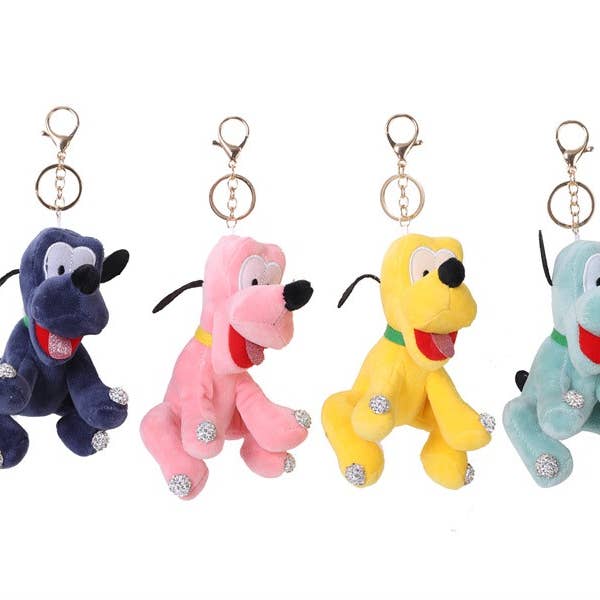 Porte-clés en peluche mode chien heureux pour la vente par Nima Accessories Inc