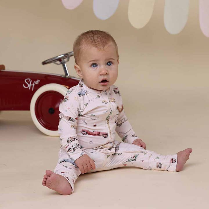 Snuggle Hunny - Wholesale Jumpsuit – Baby - Vintage Cars Organic Snugglesuit Convertible Romper10