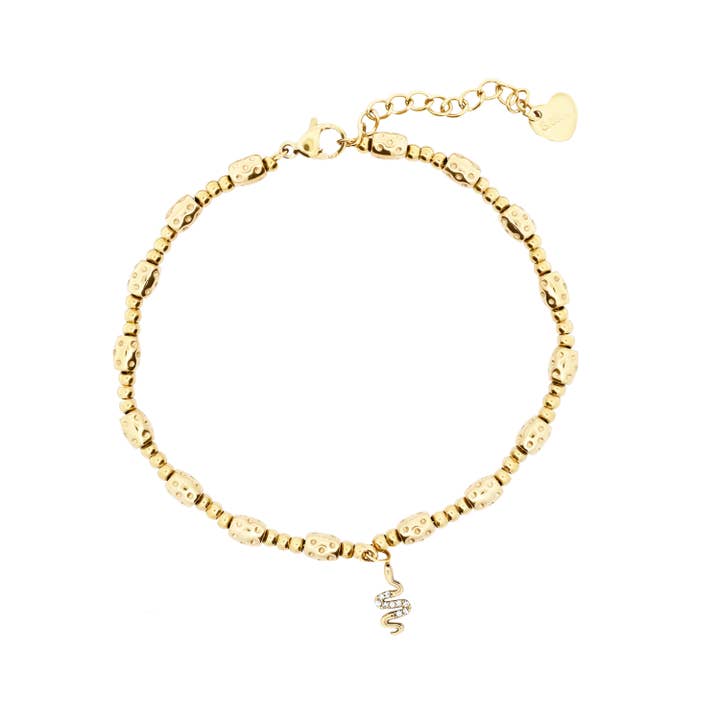 BRACELET PEPITA AVEC BRELOQUE EN FORME DE SERPENT - JN2480A525 SERPENT pour la vente par AMORINO SRL
