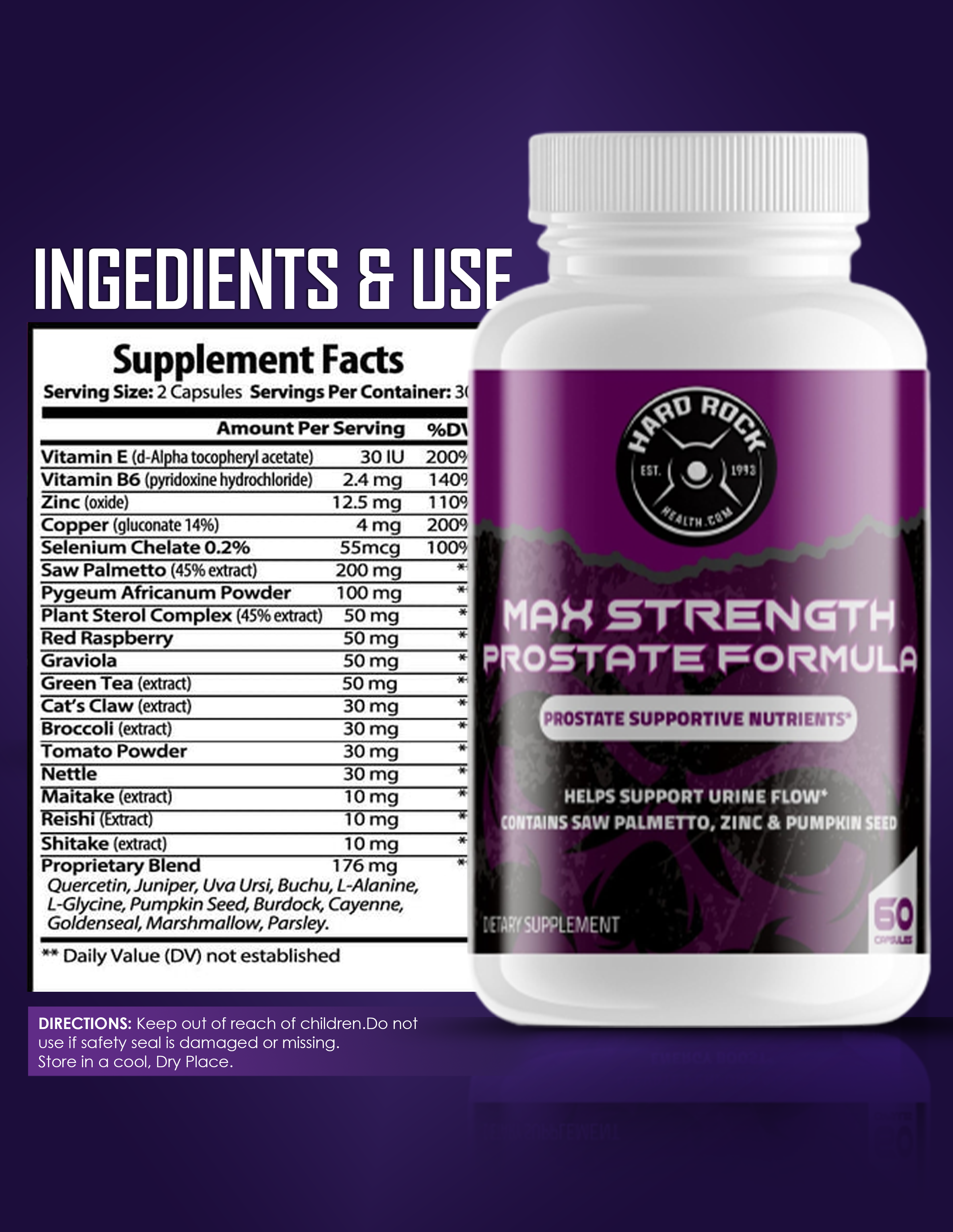 Hard Rock Health Stores - Wholesale Oral Supplement/Vitamin - Maximum Strength Prostate Formula1