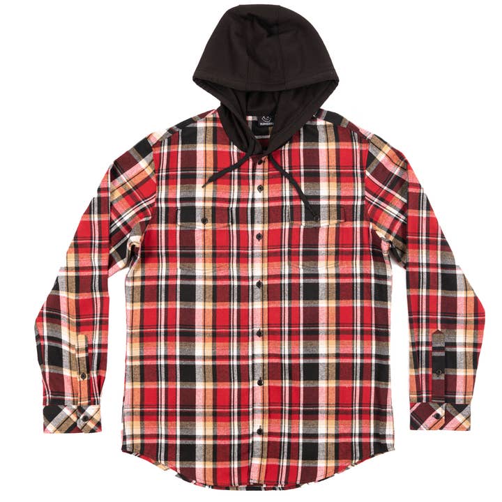 Mens Flannel Shirt With Hood for wholesale by Burnside