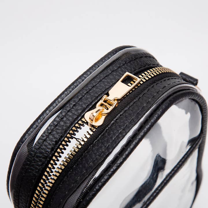 Sensibling Corp. - Wholesale Crossbody Bag - Women's - Solid Faux Leather Transparent Rectangle Crossbody Bag