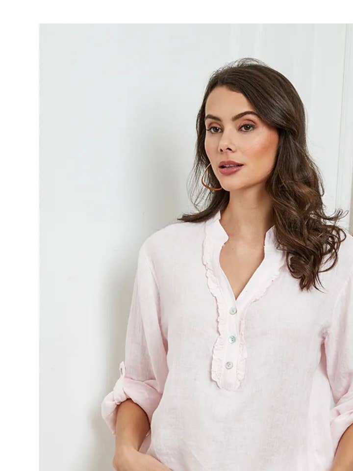 Blusa in 100% Lino RIF. 6649 per la vendita all'ingrosso da parte di LÉA & LUC