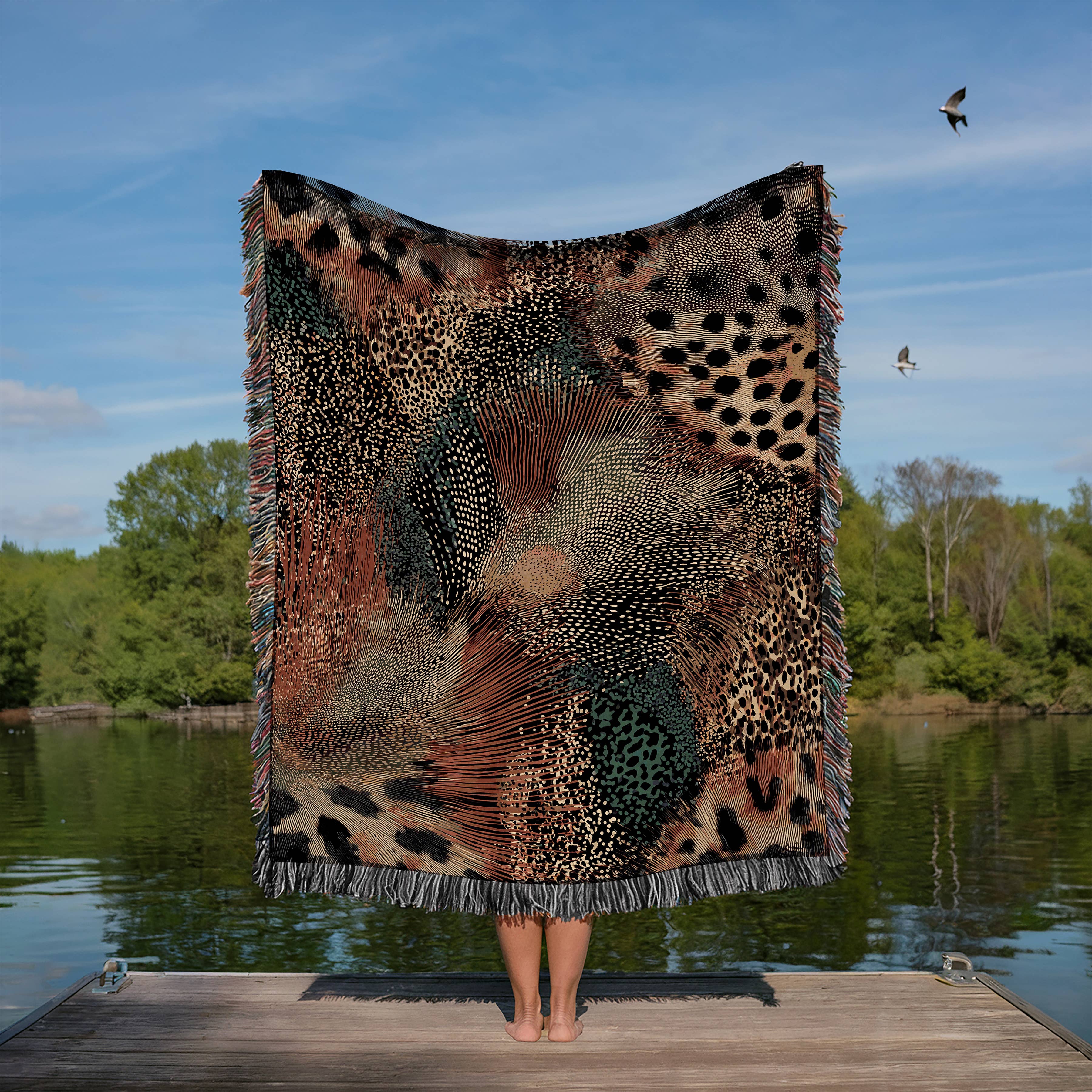 CasaIuliia - Venta al por mayor Mantas de sofá - Manta de declaración con estampado animal – Acento moderno de safari para el hogar4