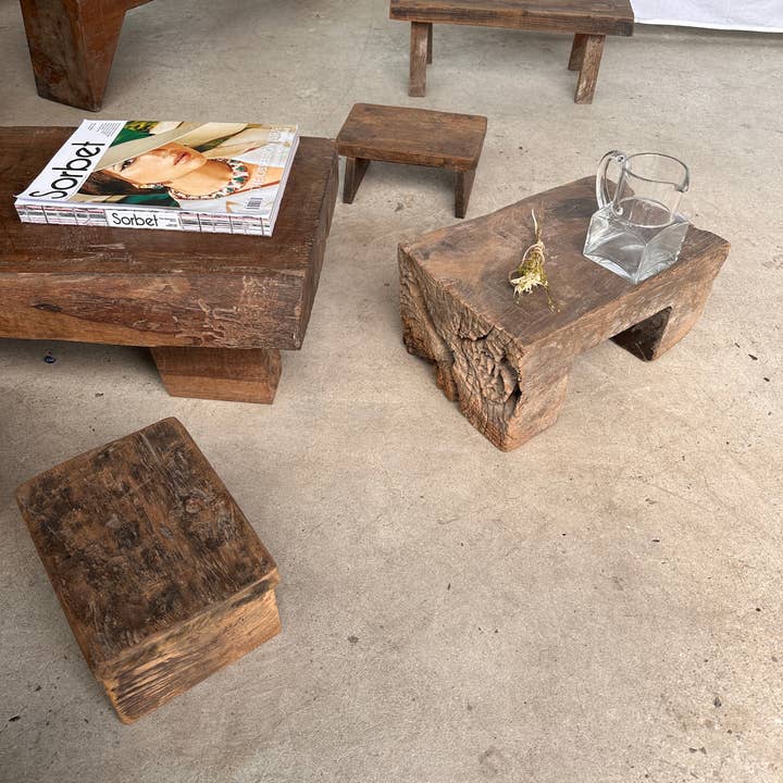 Office Objets - Wholesale Stool - Raw monoxyle organic Asian teak stool88