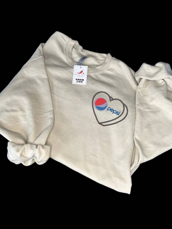 Pepsi embroidered Crewneck | Pepsi sweatshirt | Gifts for her | Mother's day present | Soda Lover | Pepsi cola lover gift | Trendy shirt for wholesale by Spicy Nice Threads