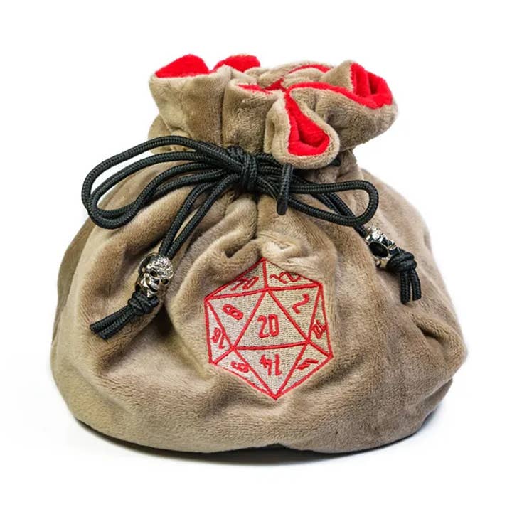Velvet Vault | Super-Soft Large Dice Bag | Brown for wholesale by Tabletop Dominion Limited