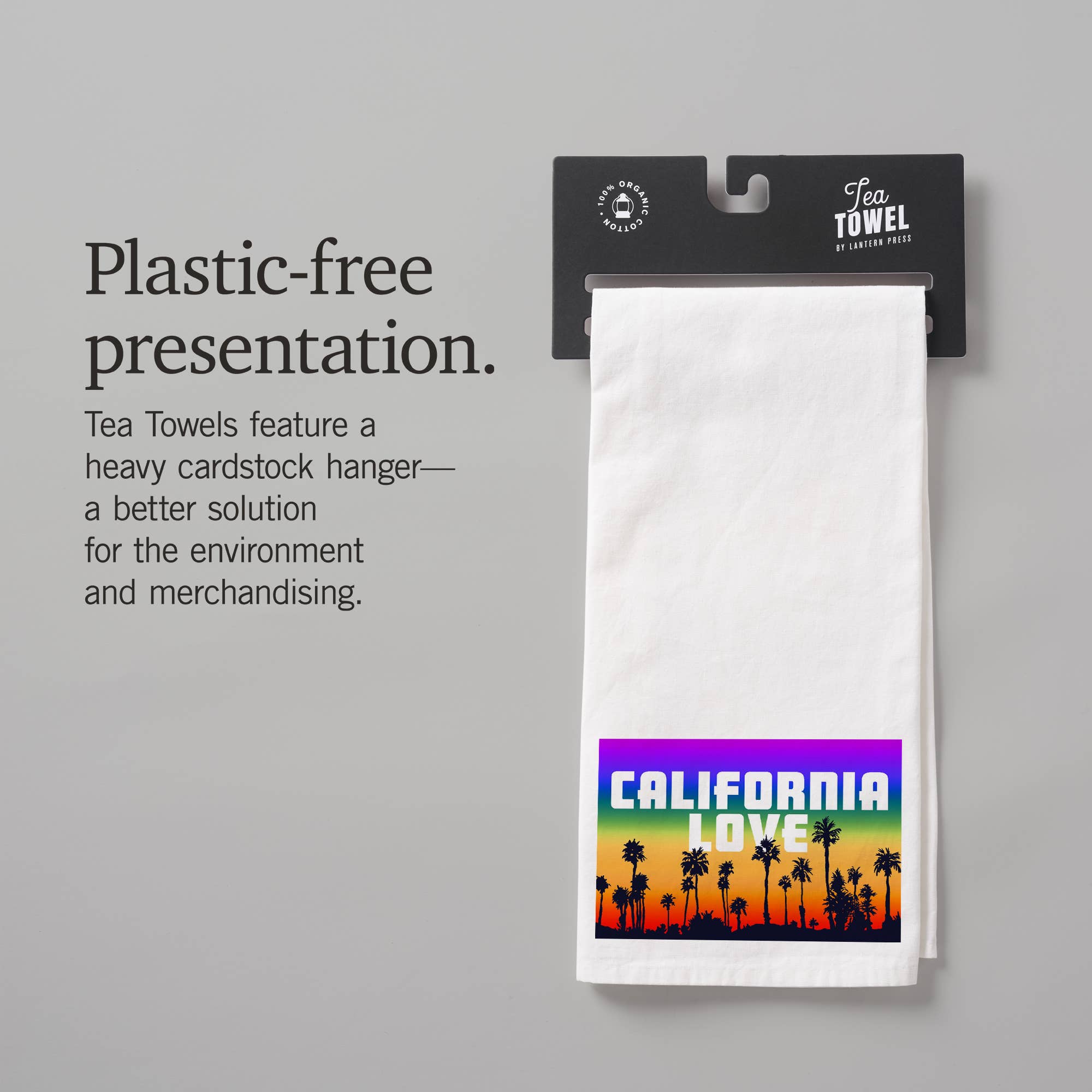 Lantern Press – wholesale Tea towel – ORGANIC TEA TOWEL California Love, Palm Trees, Pride Rainbow8