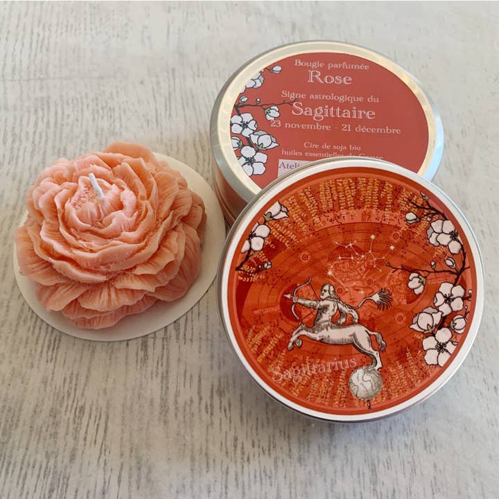 Vela perfumada en torno al tema astrológico de SAGITARIO para venta al por mayor de sidonie blondel