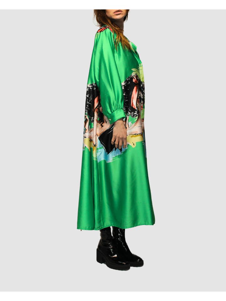 BanBat – wholesale Klänning - Dam – Satintryckt skjortklänning - REF: 307366