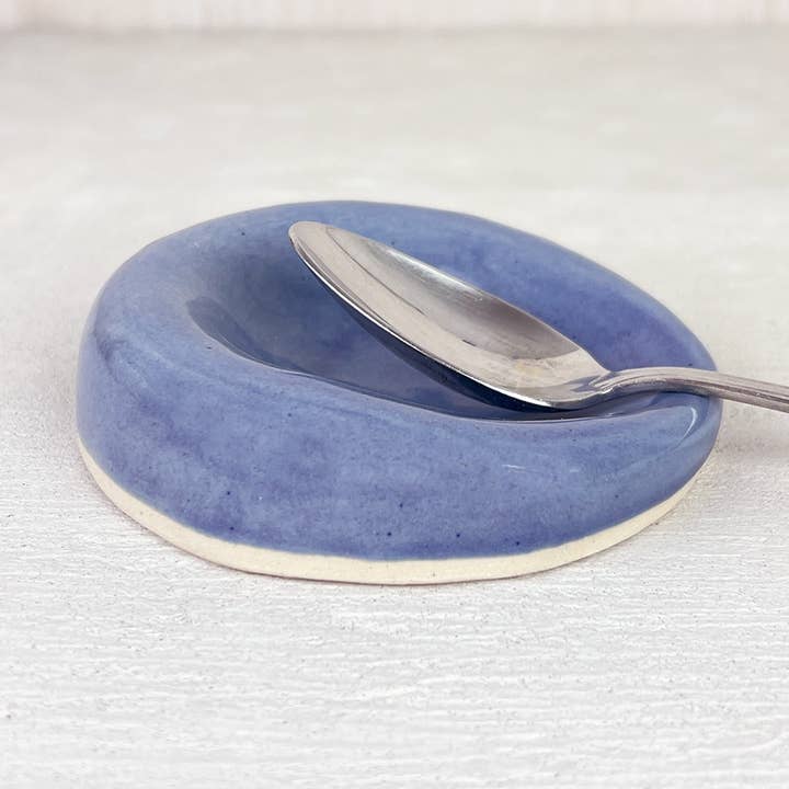 Coffee Spoon Rest Ceramic Periwinkle for wholesale by scarlettwares