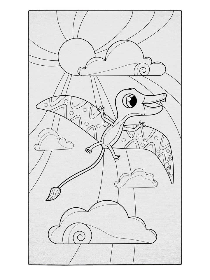 Vola in alto con Pterodactyl per la vendita all'ingrosso da parte di Coloring Rugs