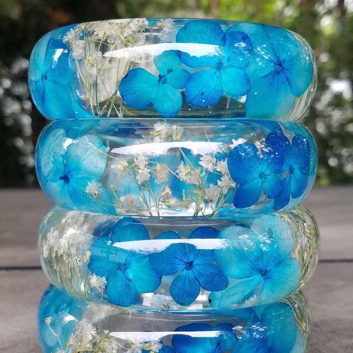 NThandmade Jewelry - Wholesale Bangle Bracelet - Real flower bangle bracelet, nature inspired jewelry0