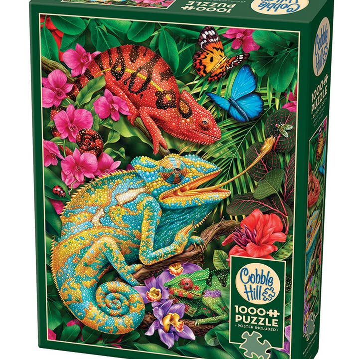 Karma Chameleon1000pc puzzle for wholesale by Outset Games and Cobble Hill Puzzles