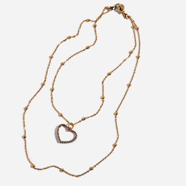 Katia Designs - Wholesale Pendant/Charm Necklace - Love Always Open Heart Dainty Necklace