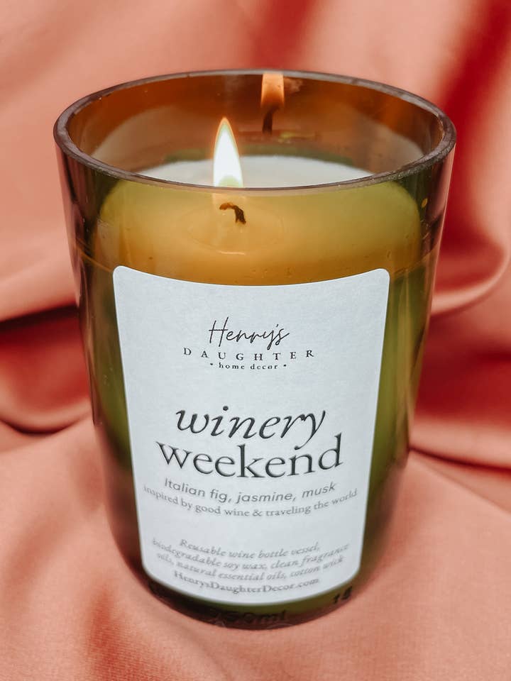Winery Weekend Vinflaske Lys for engroshandel hos Henry’s Daughter Home Decor