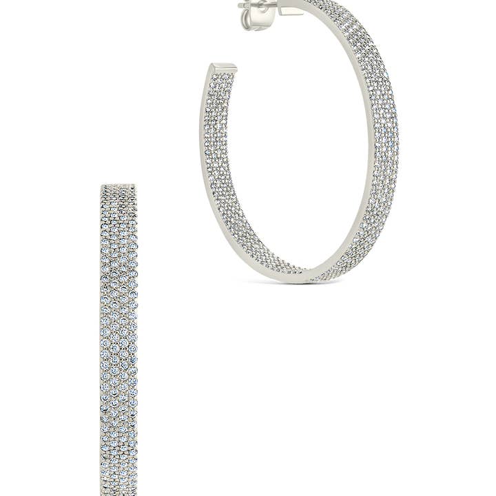 Sterling Forever - Wholesale Hoop Earrings - Velma CZ Statment Hoops