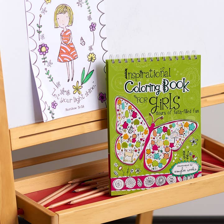Christian Art Gifts - Wholesale Coloring Book - Kids & Baby - Coloring Book Wirebound Inspirational for Girls