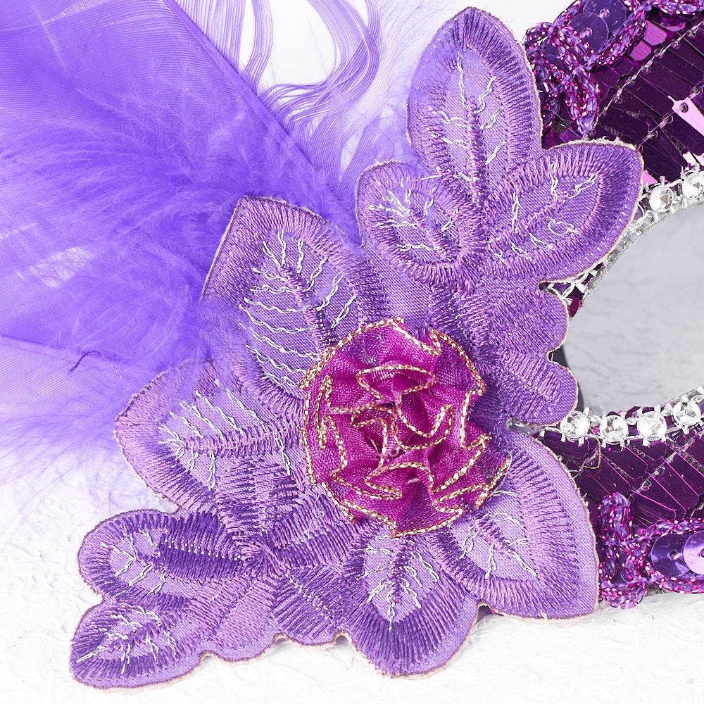 Factory Direct Craft - Vente Déguisement – femme - Masque Demi-Visage à Paillettes et Plumes - Choisir la Couleur1