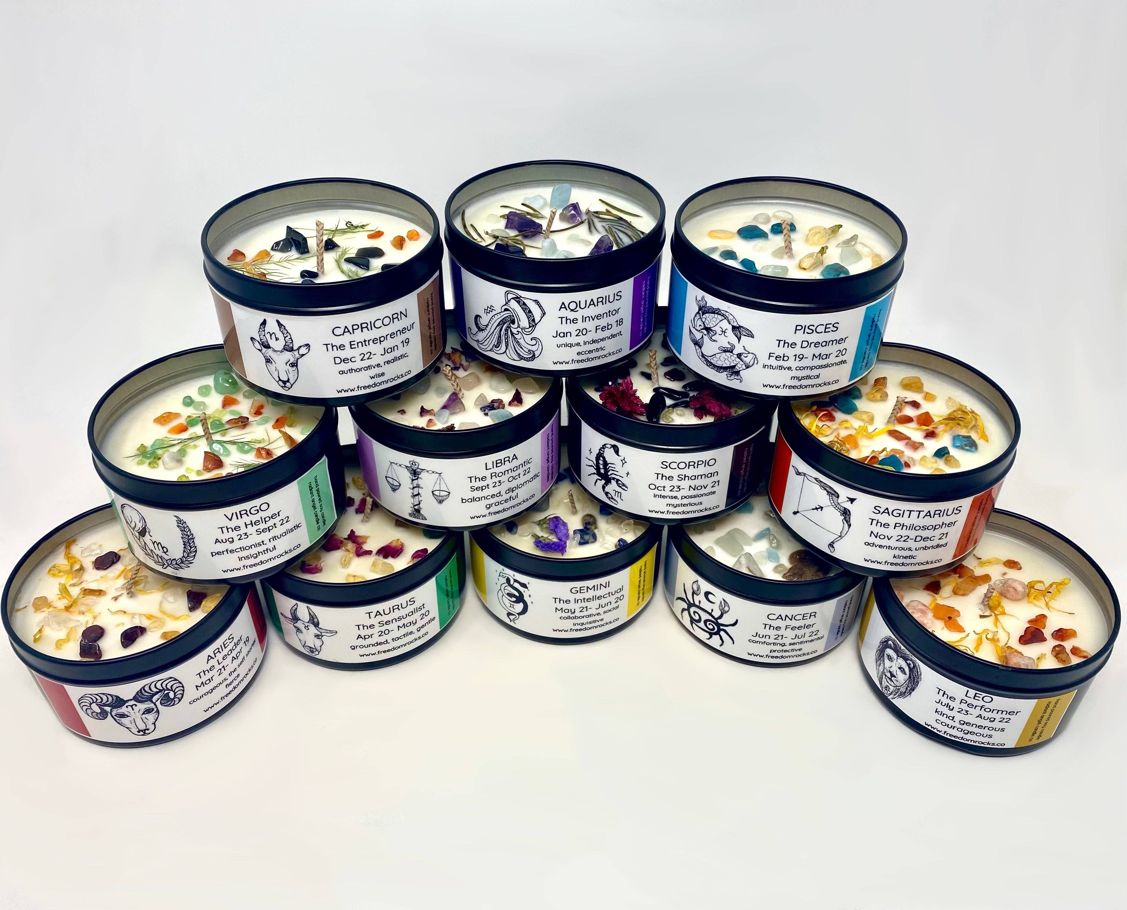 Freedom Rocks - Wholesale Travel Candles - Freedom Rocks Astrology Candles  - Crystal Infused4