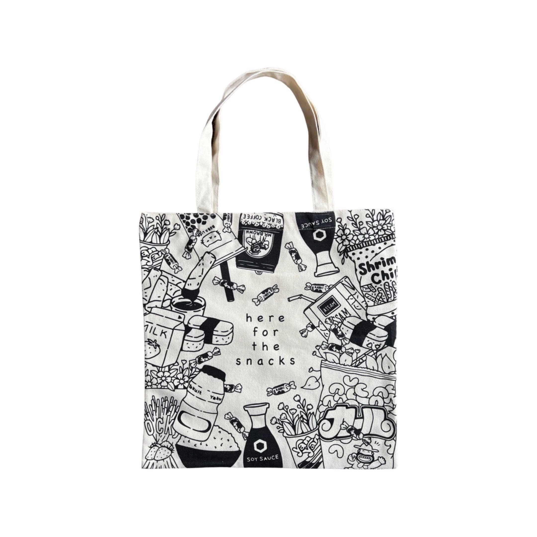 Art by Ciara - Wholesale Tote Bag - Women's - Here for the Snacks Tote Bag1